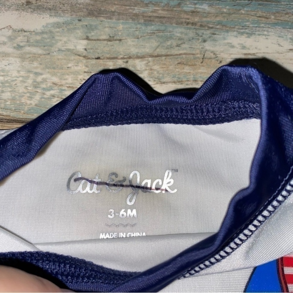 Cat & Jack Baby Boys Nautical Rash Guard Swim Set Sailboat 3-6M - Picture 5 of 5